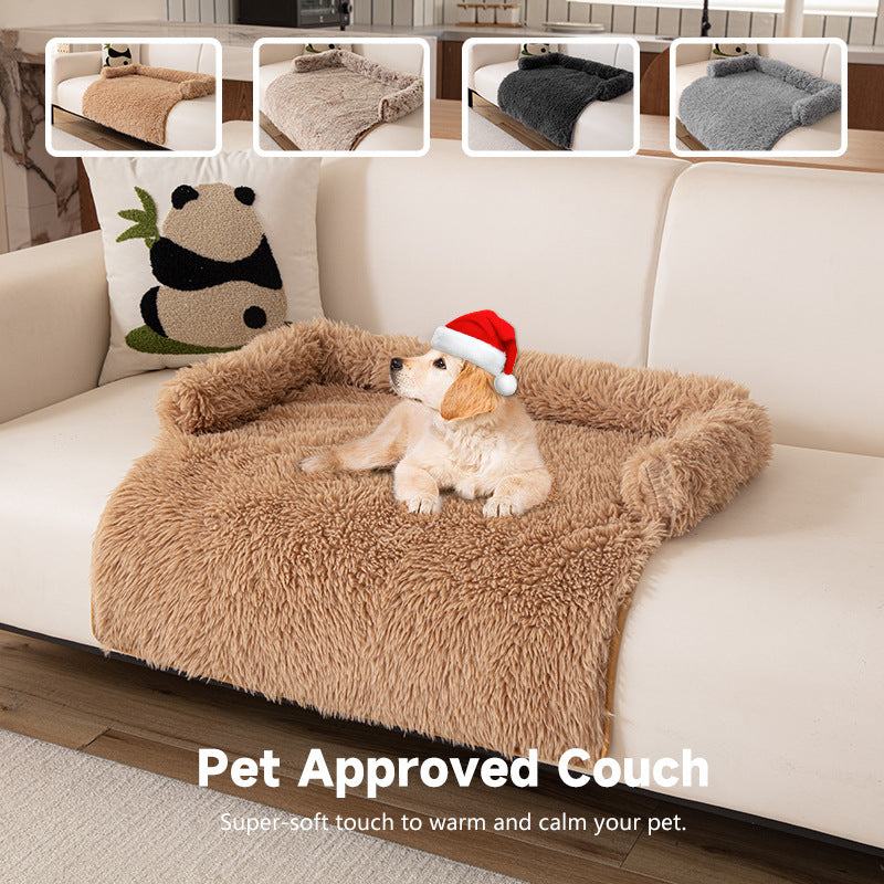Plush Nest Dog Bed - Cosy Winter Sofa for Medium Dogs 75cm
