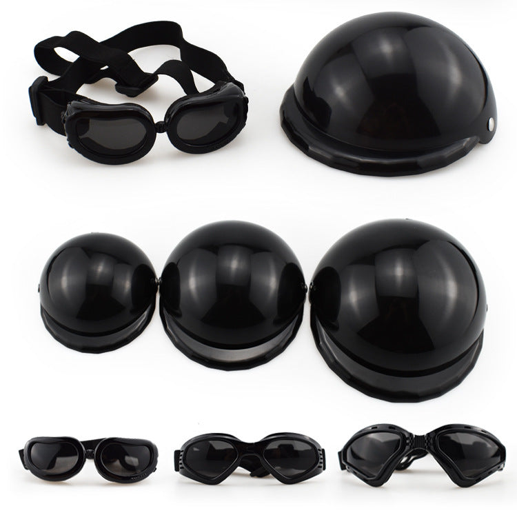 Pet Safety Helmet with Sunglasses - Dog & Cat Motorcycle Costume