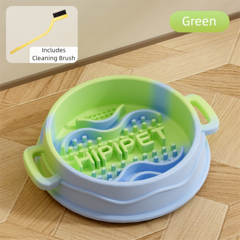 Slow Feeder Dog Bowl - Interactive Maze Design with Easy Grip Handles