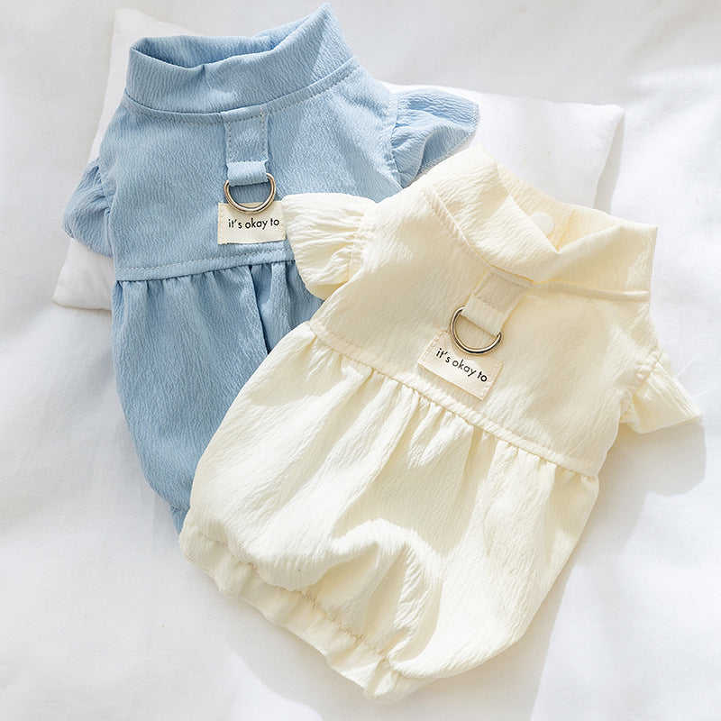 Casual Dog Dress - Soft Polyester Pet Clothing for Small Dogs