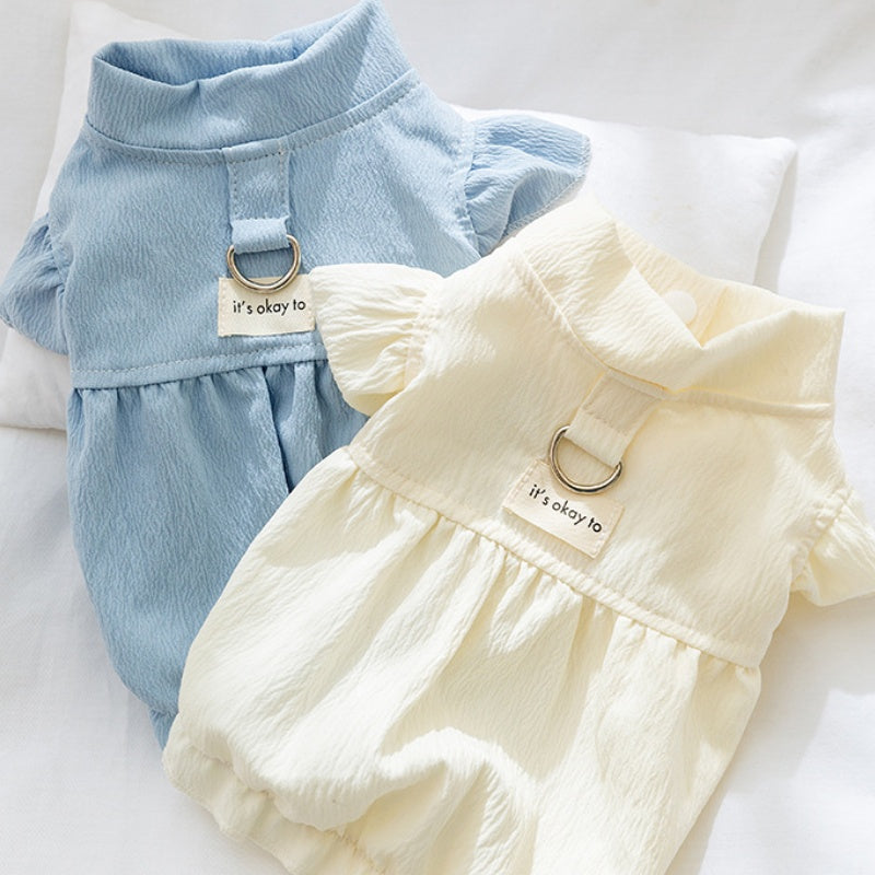 Casual Dog Dress - Soft Polyester Pet Clothing for Small Dogs