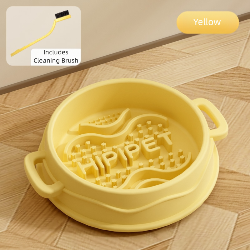 Slow Feeder Dog Bowl - Interactive Maze Design with Easy Grip Handles