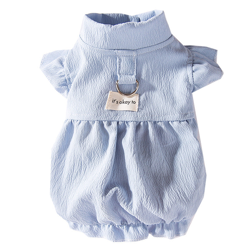 Casual Dog Dress - Soft Polyester Pet Clothing for Small Dogs