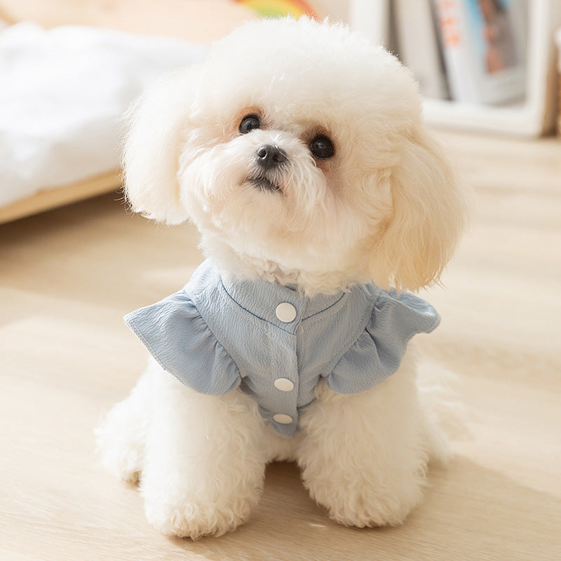 Casual Dog Dress - Soft Polyester Pet Clothing for Small Dogs