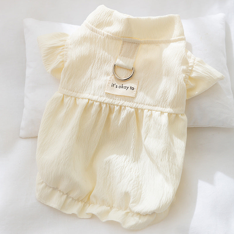 Casual Dog Dress - Soft Polyester Pet Clothing for Small Dogs