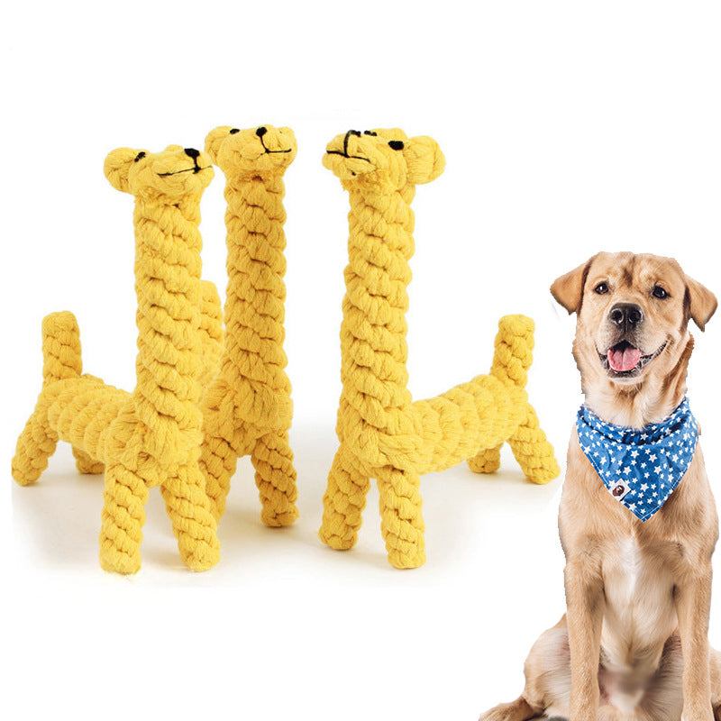 Giraffe Rope Chew Toy - Dental Health & Interactive Play