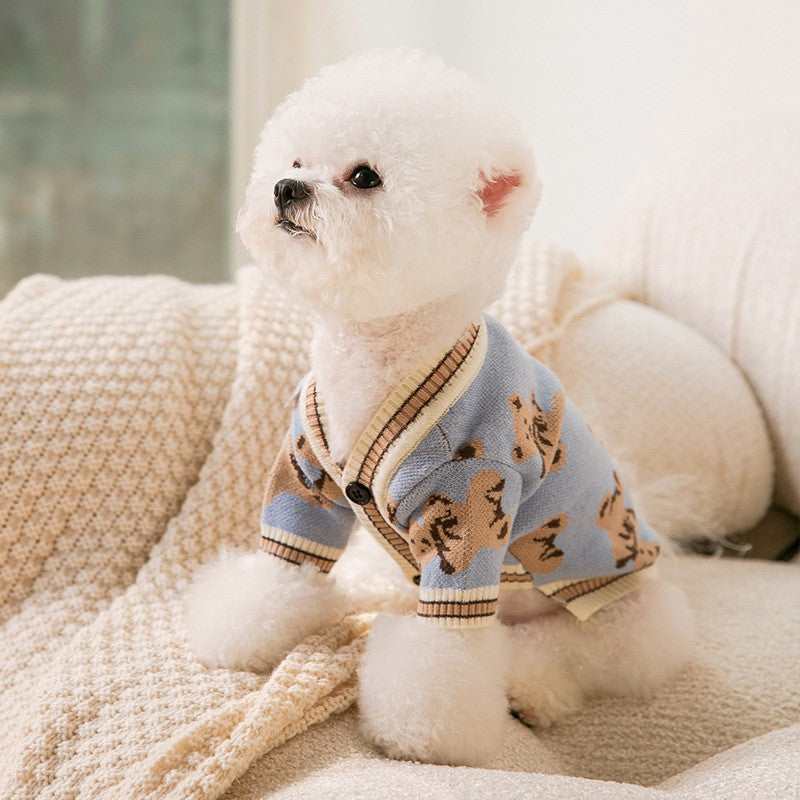 Cosy Knitted Dog Cardigan - Striped & Patterned Designs