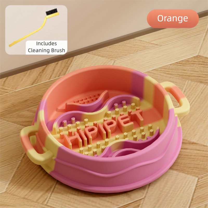 Slow Feeder Dog Bowl - Interactive Maze Design with Easy Grip Handles