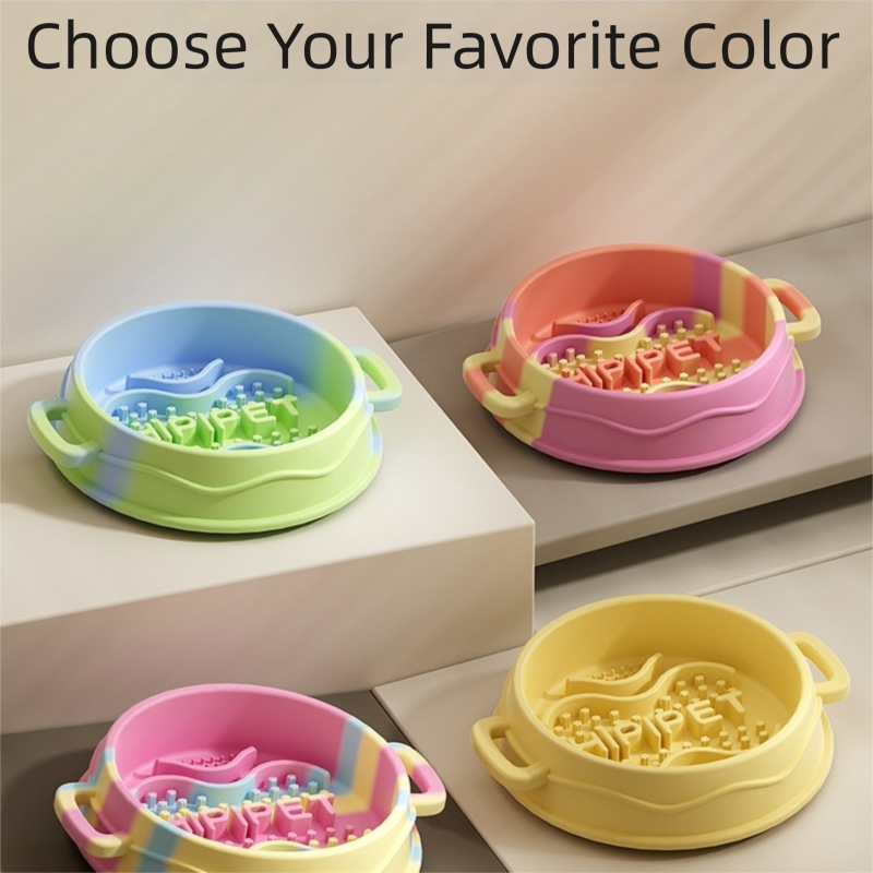 Slow Feeder Dog Bowl - Interactive Maze Design with Easy Grip Handles