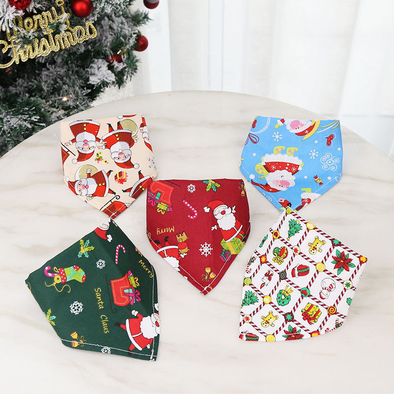 Christmas Triangle Bandana for Dogs & Cats - Festive Cotton Scarf