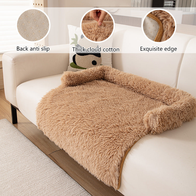 Plush Nest Dog Bed - Cosy Winter Sofa for Medium Dogs 75cm