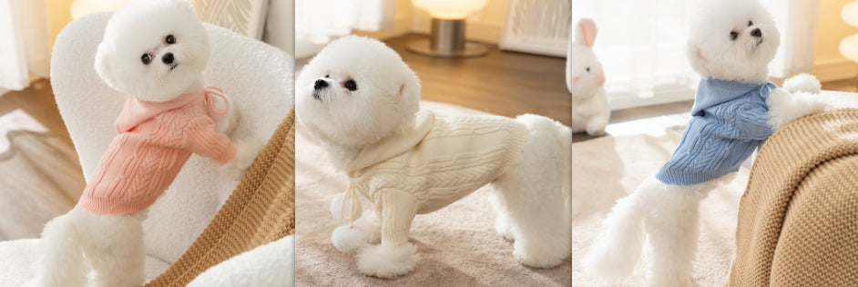 Cosy Knitted Dog Cardigan - Striped & Patterned Designs