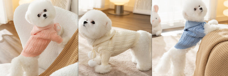 Cosy Knitted Dog Cardigan - Striped & Patterned Designs