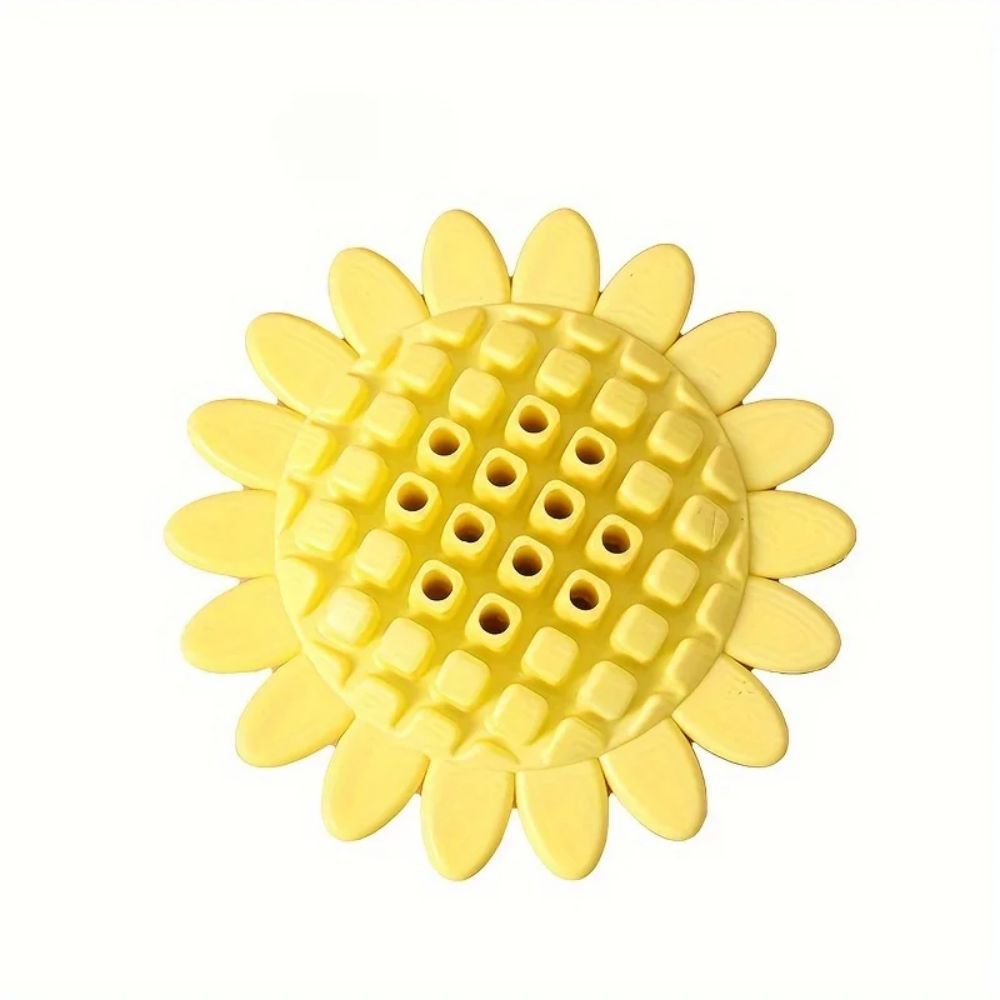 Sunflower Rubber Dog Toy - Durable Teething & Chew Toy for Puppies