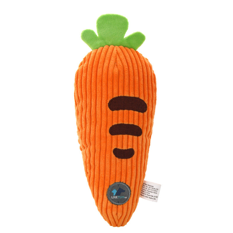 Fruit & Veggie Plush Dog Toys - Bite-Resistant Squeaky Fun