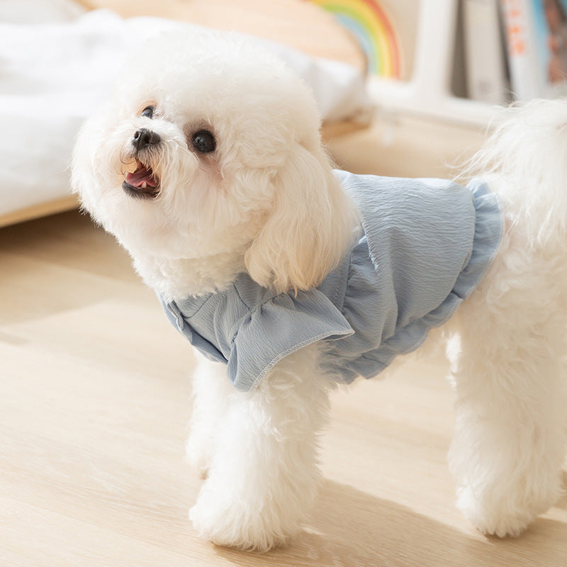 Casual Dog Dress - Soft Polyester Pet Clothing for Small Dogs