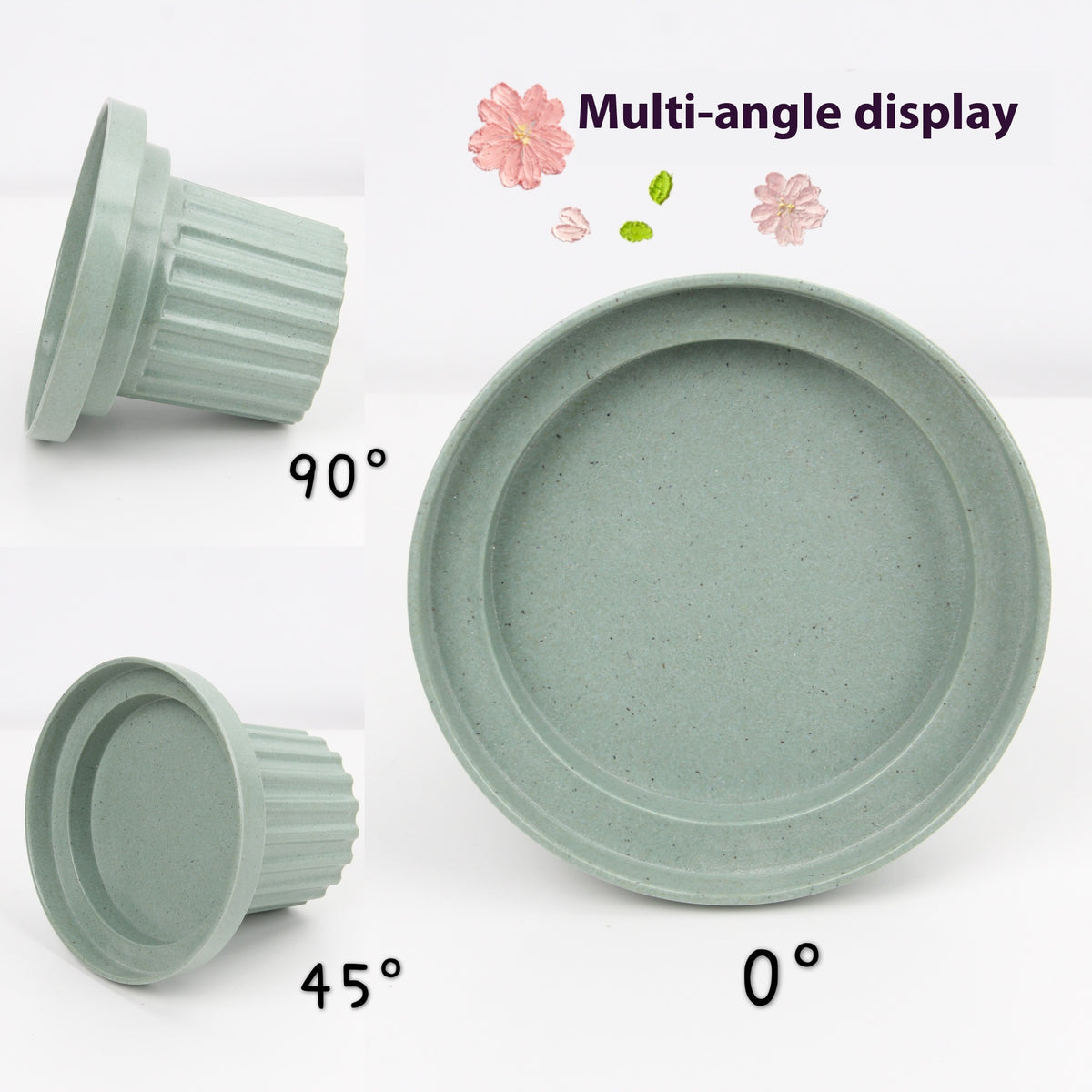 Bamboo Fibre 3-in-1 Pet Bowl Set - Eco-Friendly Dog Cat Feeder