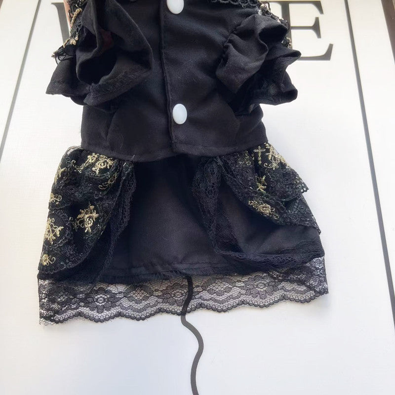 Golden Princess Dress - Elegant Pet Costume for Dogs & Cats