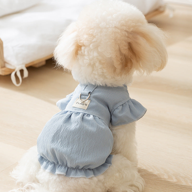 Casual Dog Dress - Soft Polyester Pet Clothing for Small Dogs