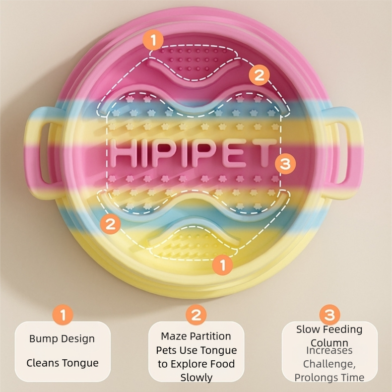 Slow Feeder Dog Bowl - Interactive Maze Design with Easy Grip Handles