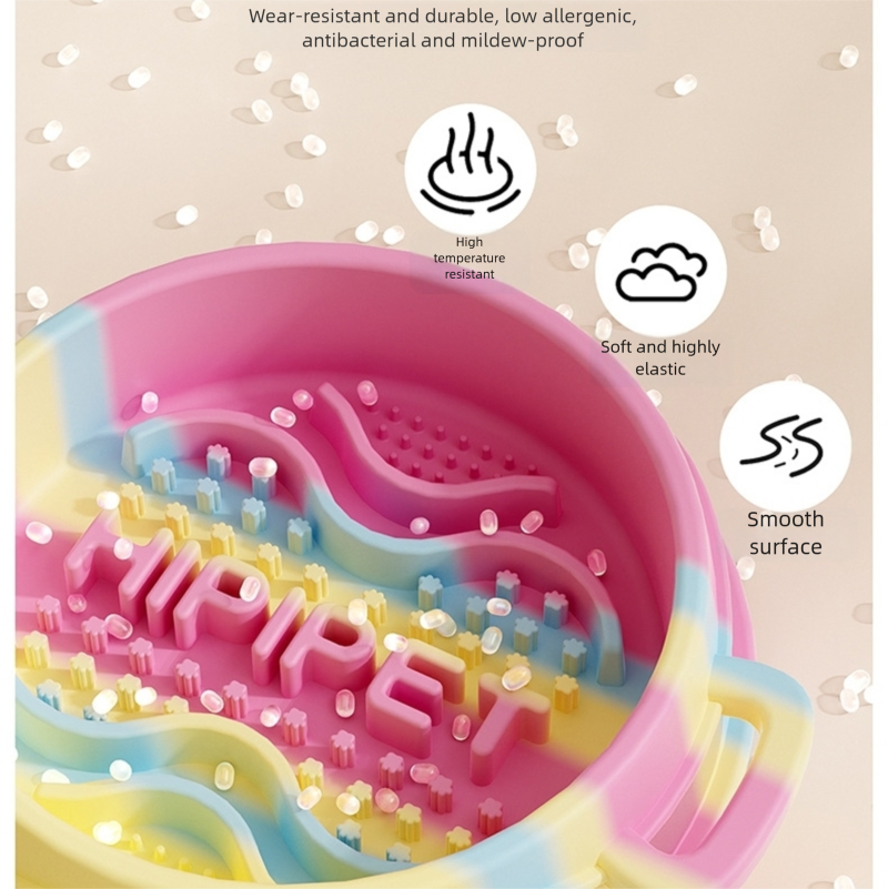 Slow Feeder Dog Bowl - Interactive Maze Design with Easy Grip Handles