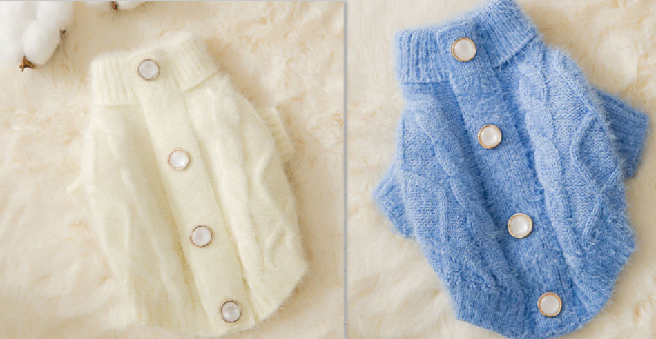 Cosy Knitted Dog Cardigan - Striped & Patterned Designs