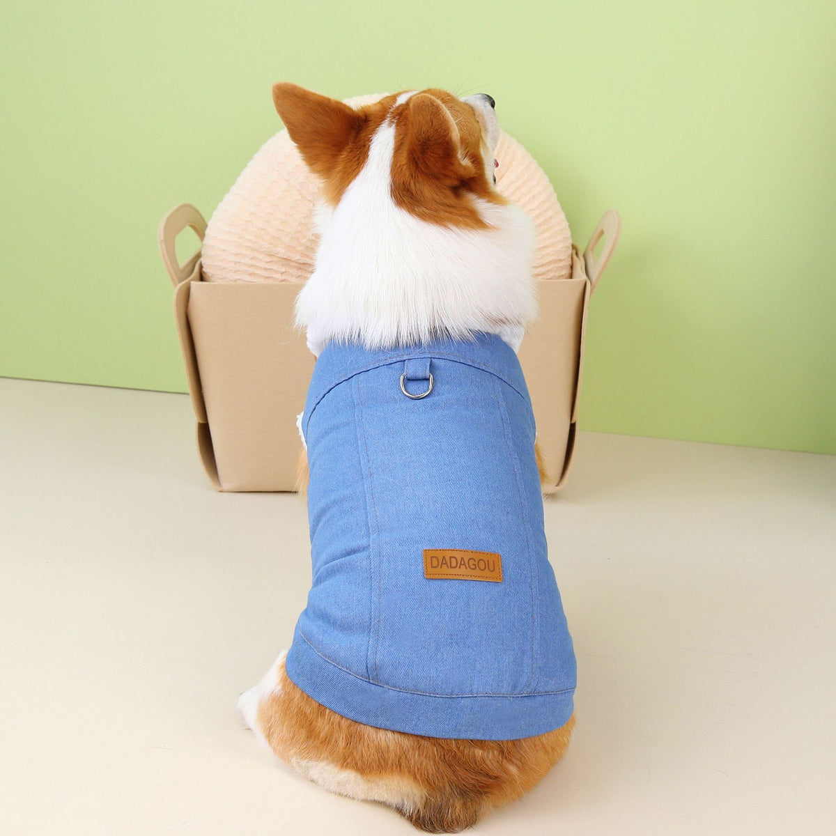 Denim Dog Coat - Cotton Winter Jacket for Small to Large Dogs
